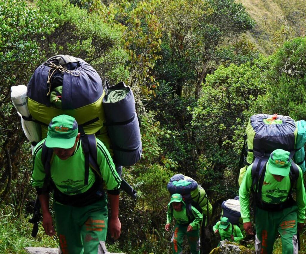 Grupo de arrieros que prestan servicio en trekking