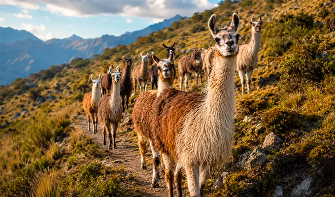 Llama, Alpaca, and Vicuña: Discover the Differences Between Peru's Most Iconic Camelids 1 manada de llamas