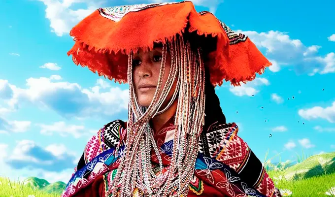senorita con vestimenta de calca